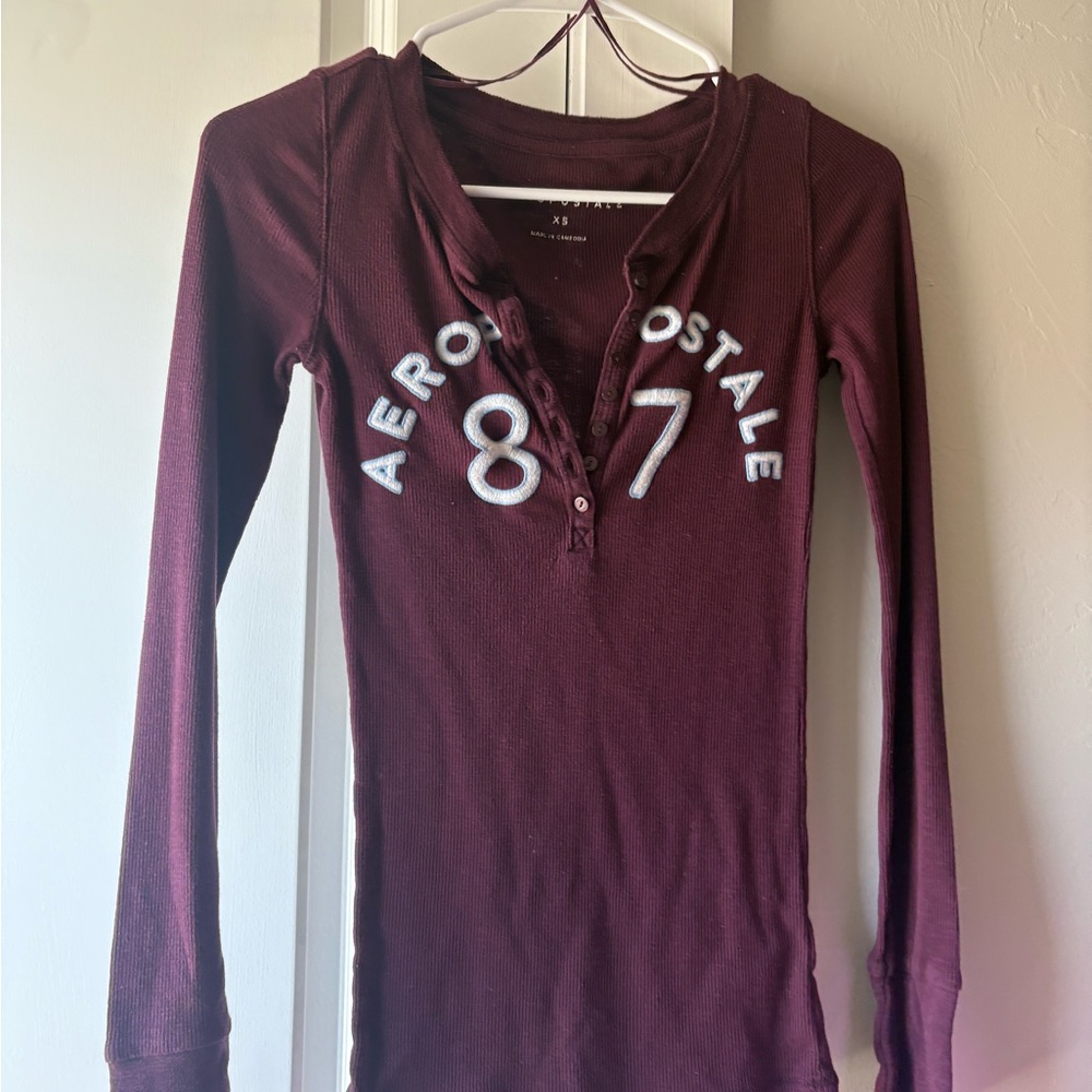 Aeropostale Maroon Long Sleeve Top